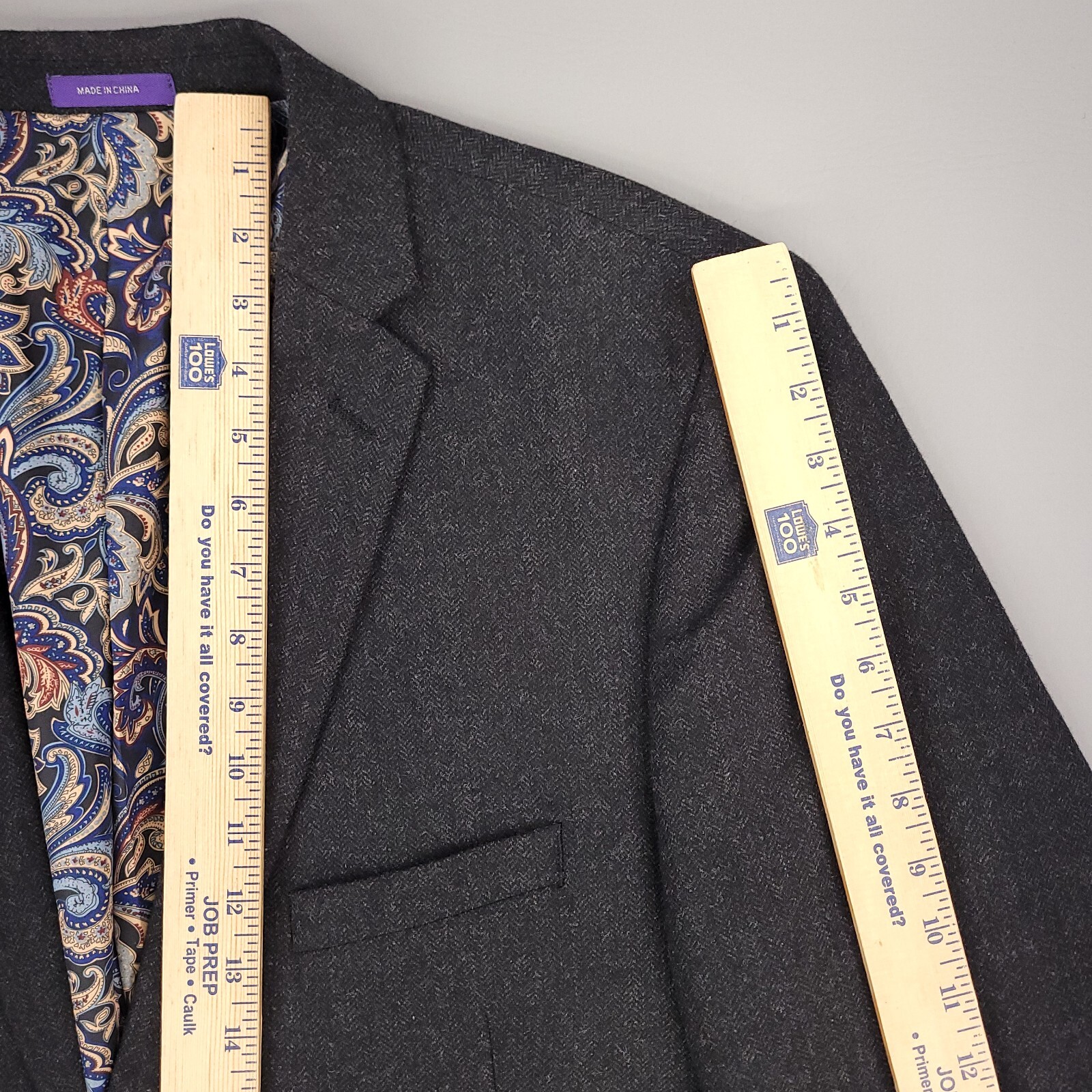Alan Flusser Sport Coat Blazer Mens Extra Large 48R Gray Wool Blend Flannel