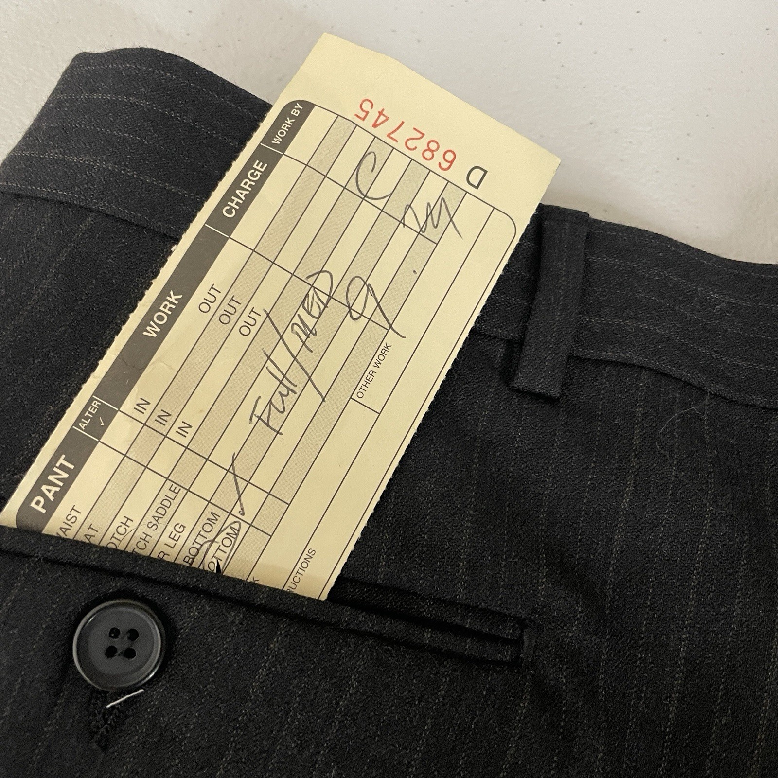 Andrew Fezza 2 Piece Suit Mens 46L 38×32 Brown Striped Wool Double Breasted Peak
