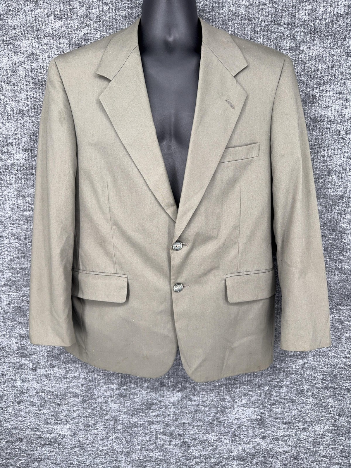 M. Dumas & Sons Suit Jacket Mens 40S Beige Cotton Polyester Sport Coat 2 Button