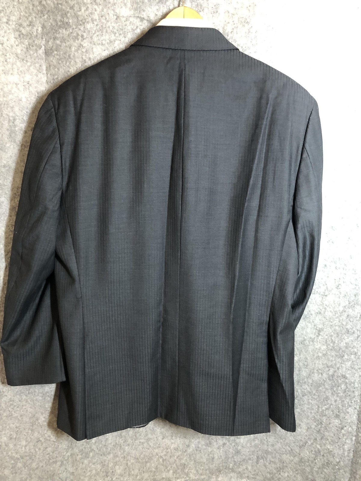 Calvin Klein Suit Jacket Mens 46R Gray Wool Notch Lapel Business Classic Office