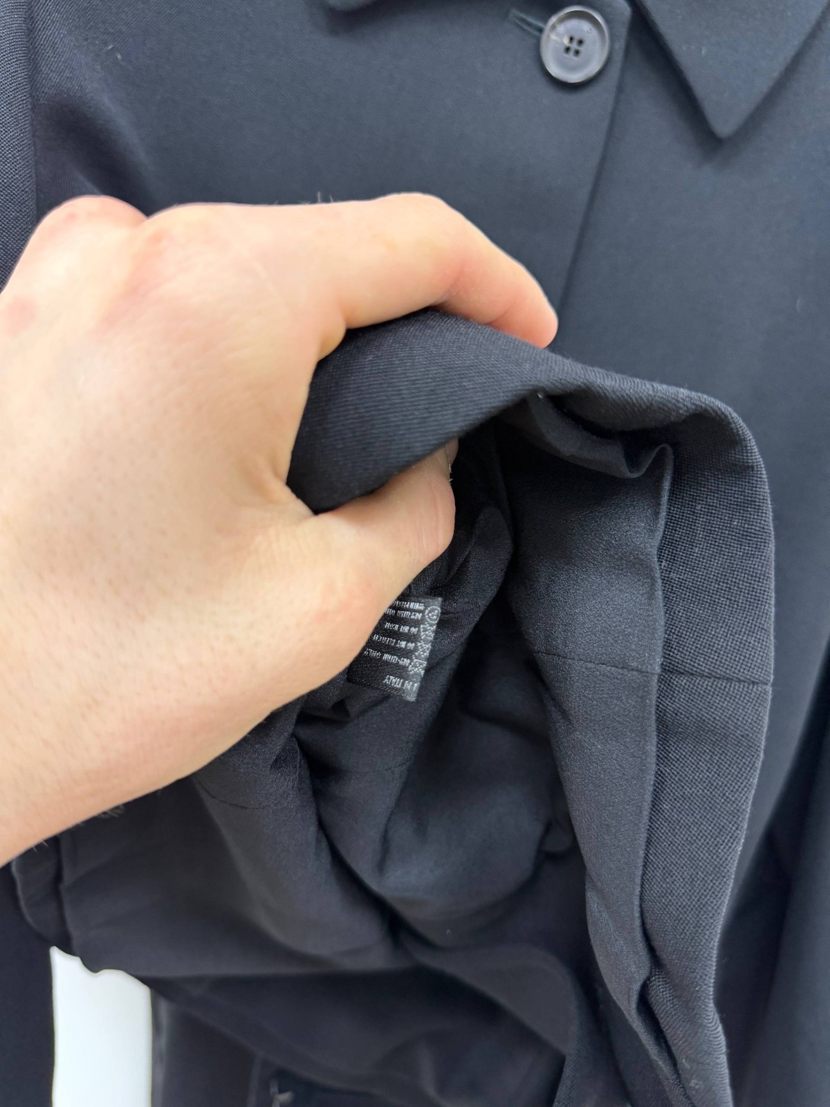 Vintage Prada Milano Black Virgin Wool Tailored Suit Made in Italy IT42