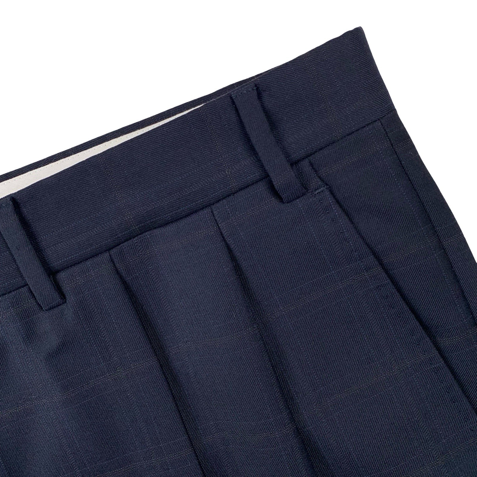 Mens 44 R Canali Blue Label ” Classic Cut ” Navy Blue Windowpane Plaid Suit