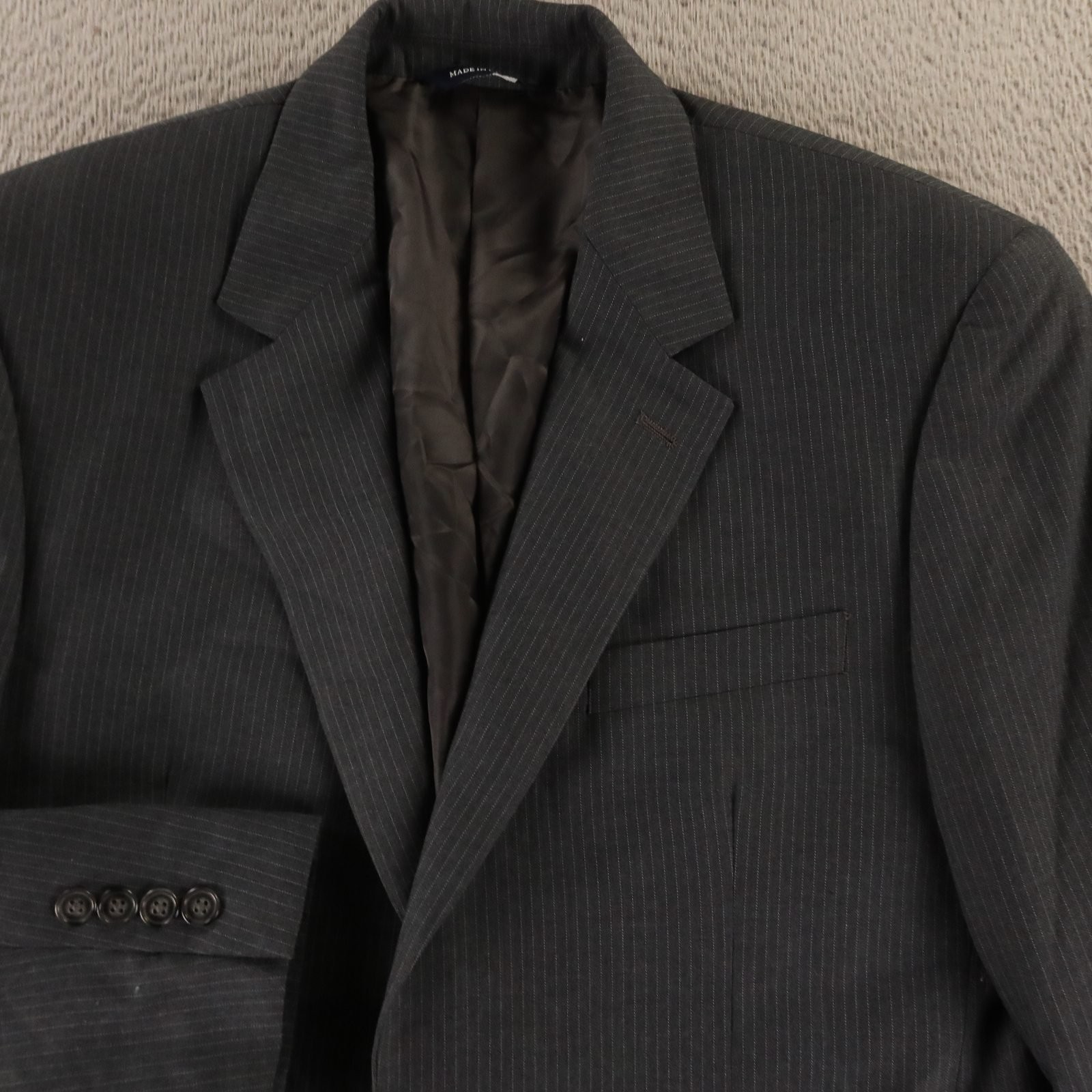 Croft & Barrow Jacket 38R S Gray Pinstripe Polyester Blazer Sport Coat