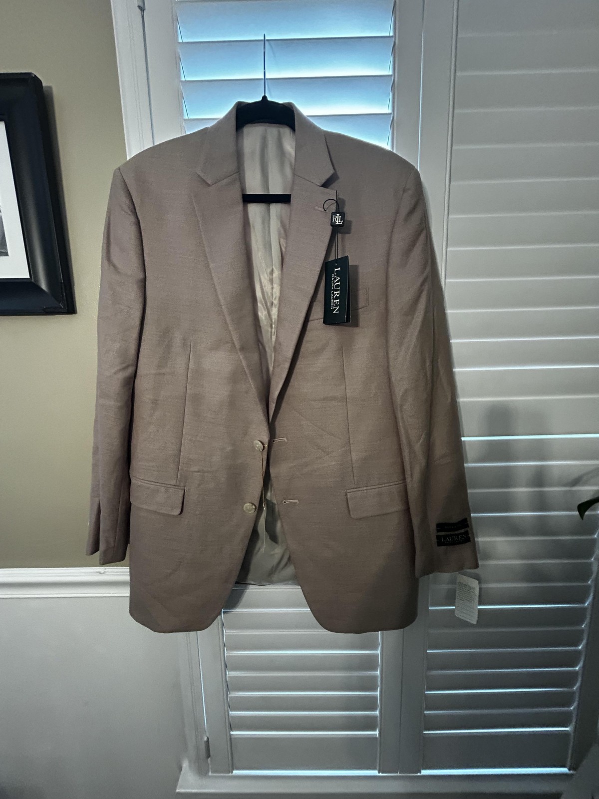 Lauren Ralph Lauren Blazer Mens 40 L Tan Silk Wool Blend Sport Coat Jacket NEW