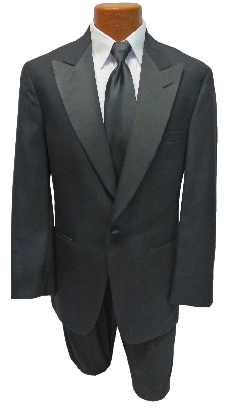 Men’s Black Tuxedo Jacket with Satin Peak Lapels Halloween Bond Spy 007 Costume