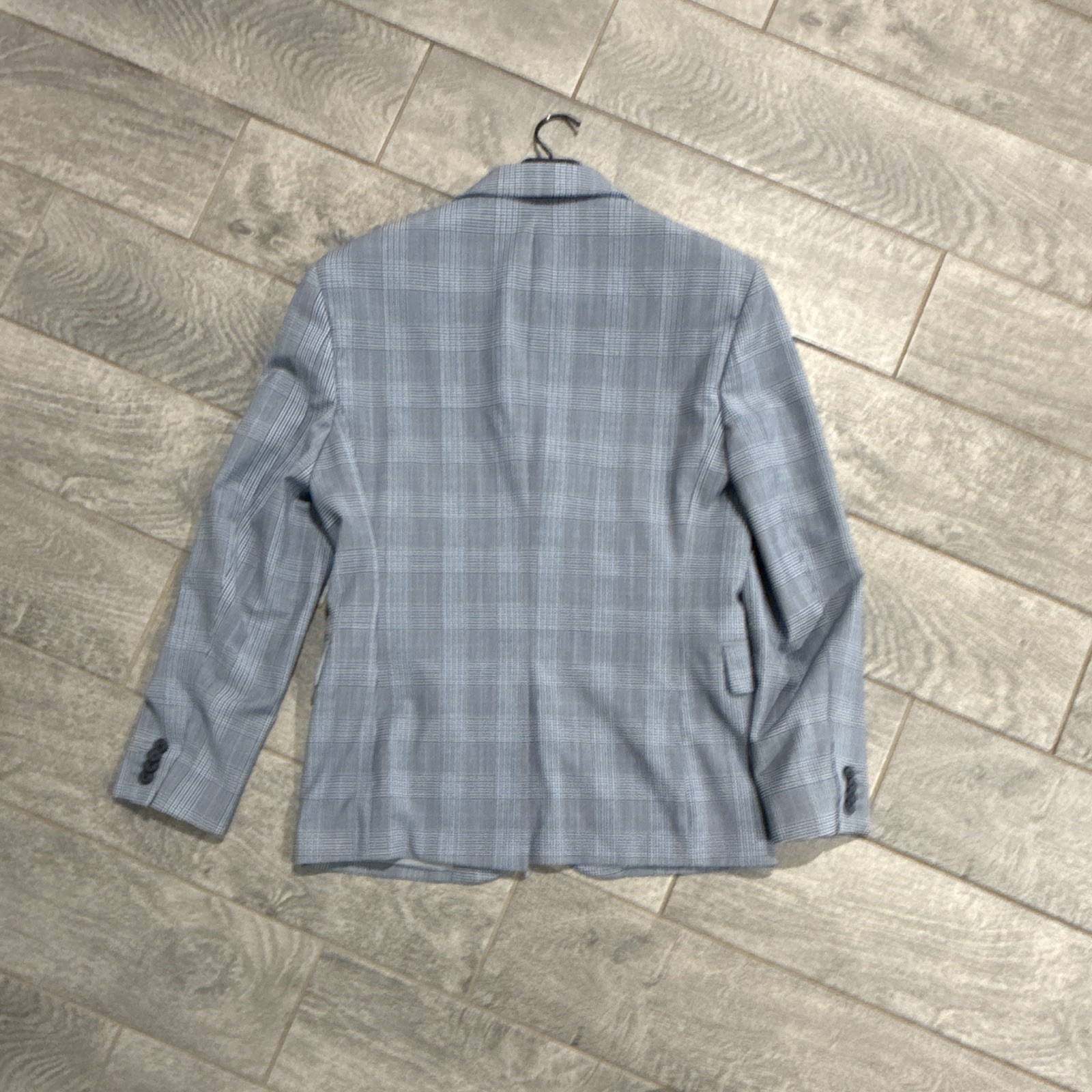 Express Men’s Extra-Slim Blue/Gray Plaid Two-Button Notch Lapel 38S