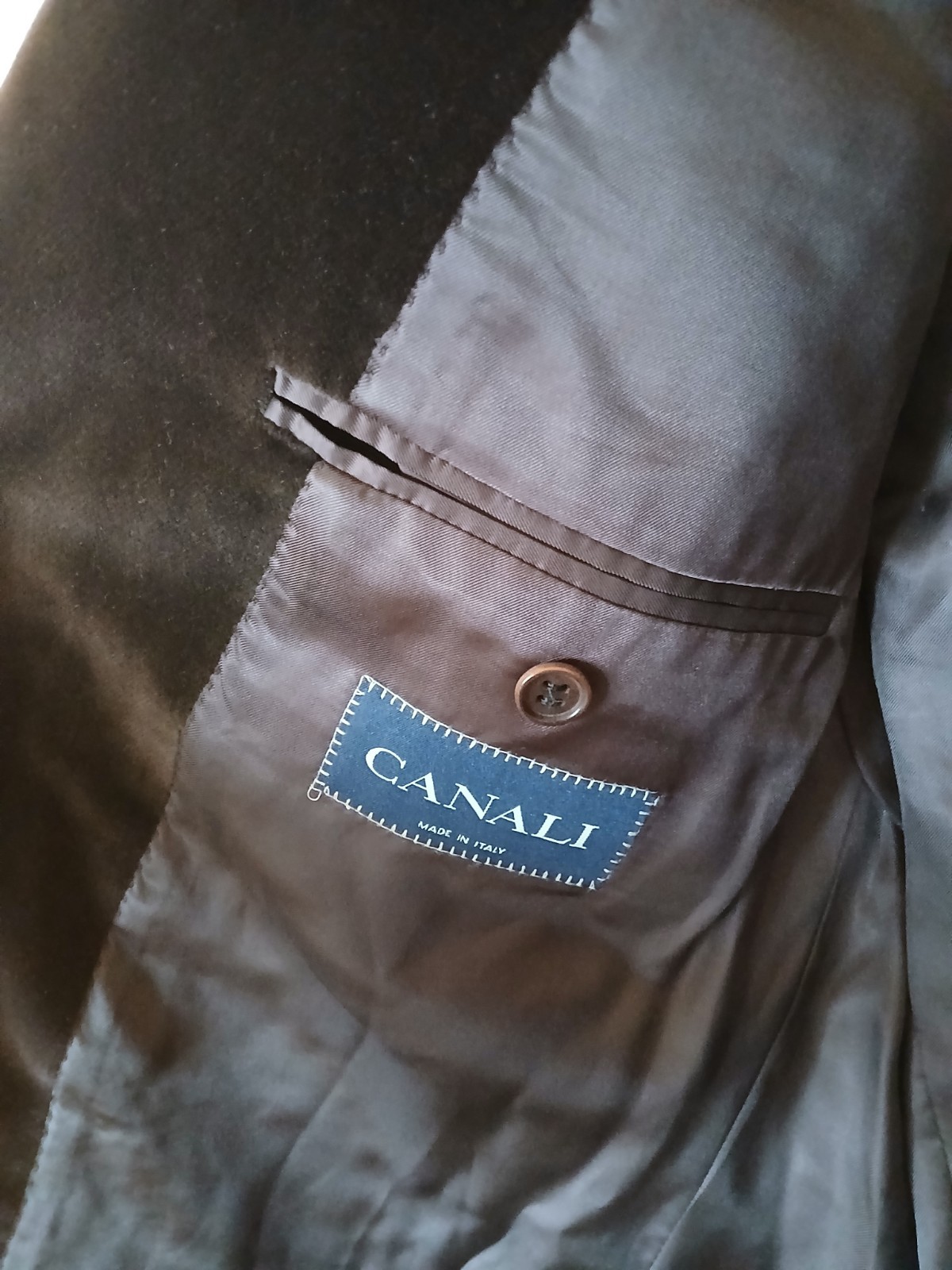 Canali Velvet Sport Coat Blazer Mens 42R Dark Brown/Mocha. Original $1200