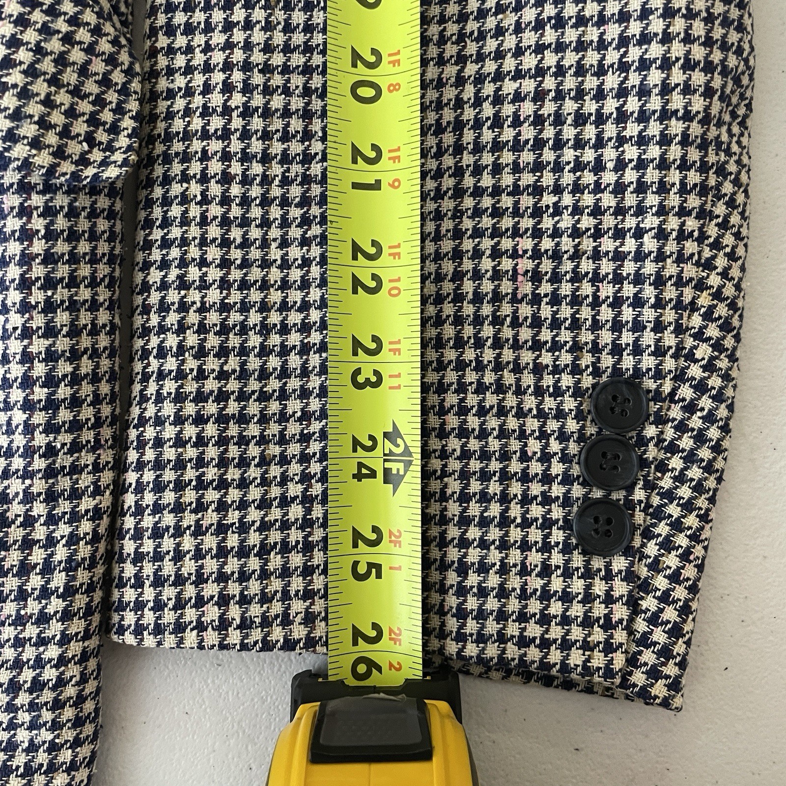 Towncraft Sport Coat Mens 44L Blue White Multicolor Textured 100% Matka Silk USA