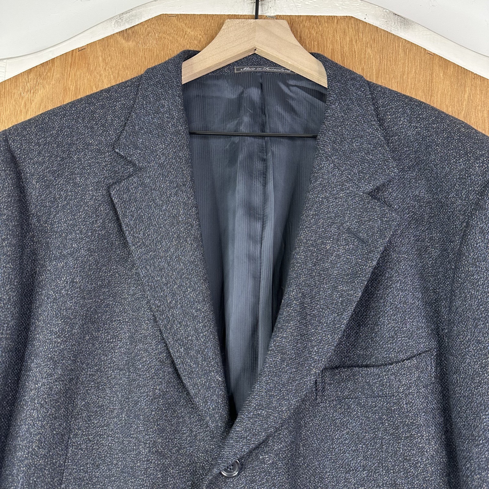 Ermenegildo Zegna Sport Coat Mens 48R Navy Blue 3 Button Cashmere Wool Coat