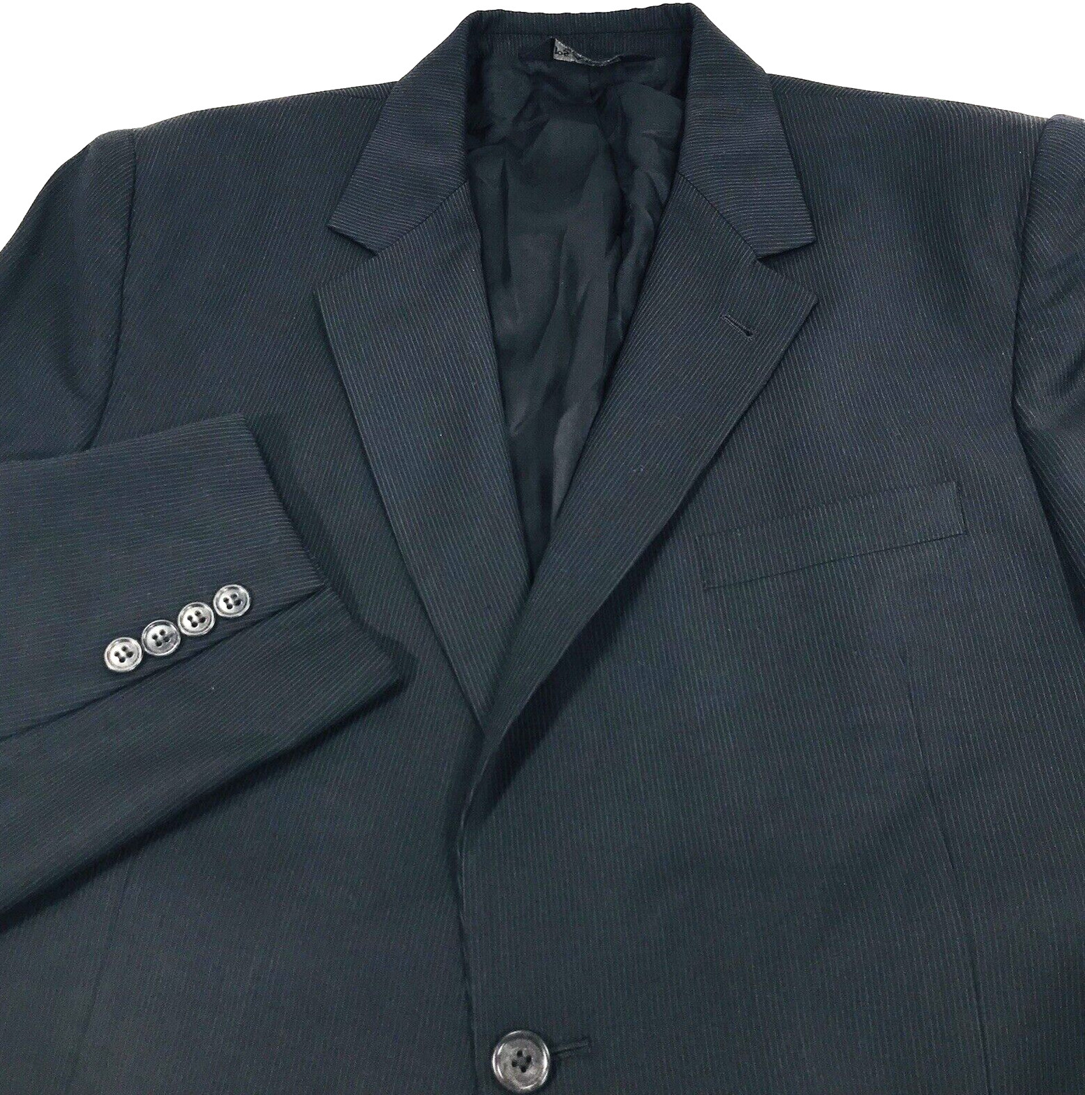 Jos A Bank Signature Chalk Stripe Sport Coat Wool Black 42 Mens Academia Preppy
