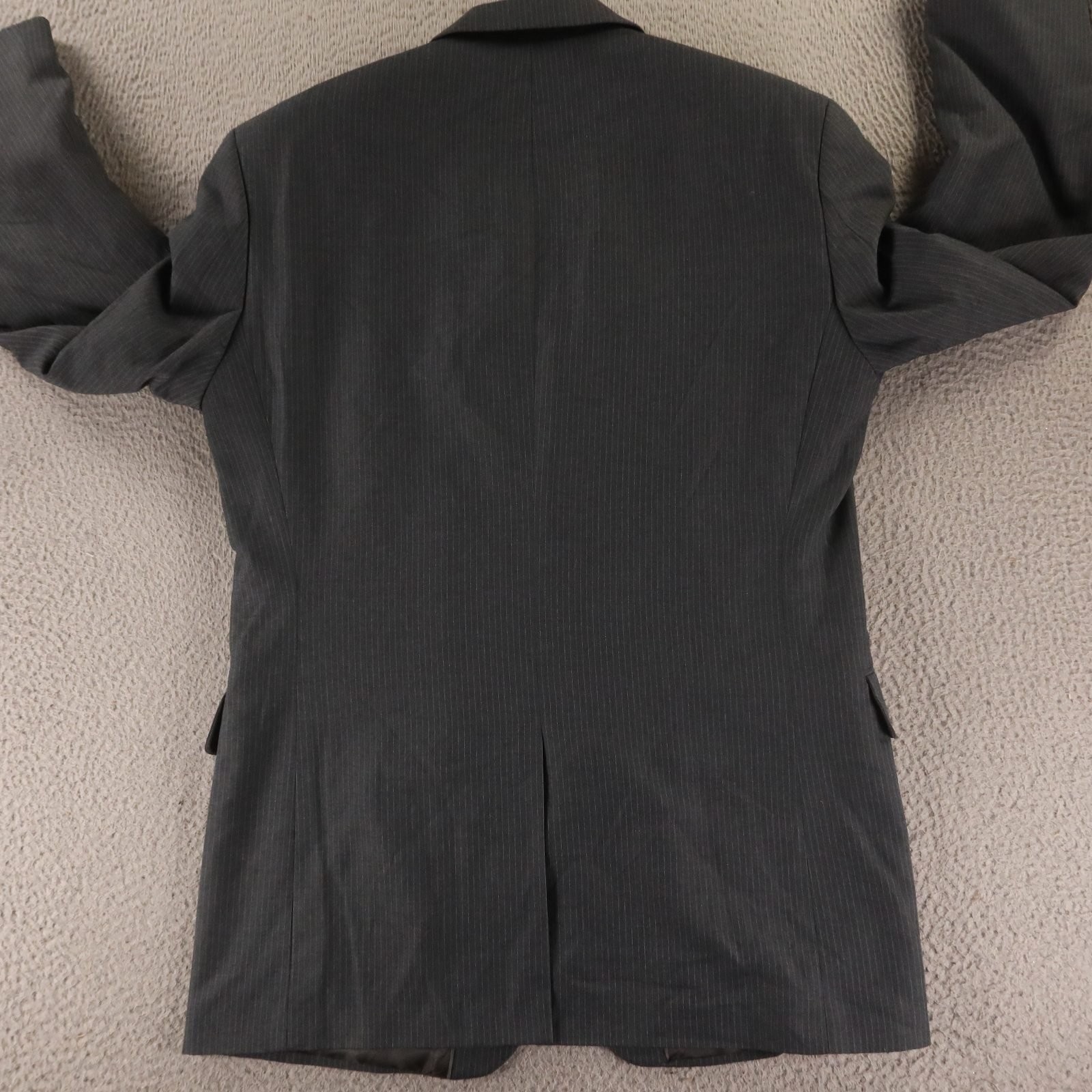 Croft & Barrow Jacket 38R S Gray Pinstripe Polyester Blazer Sport Coat