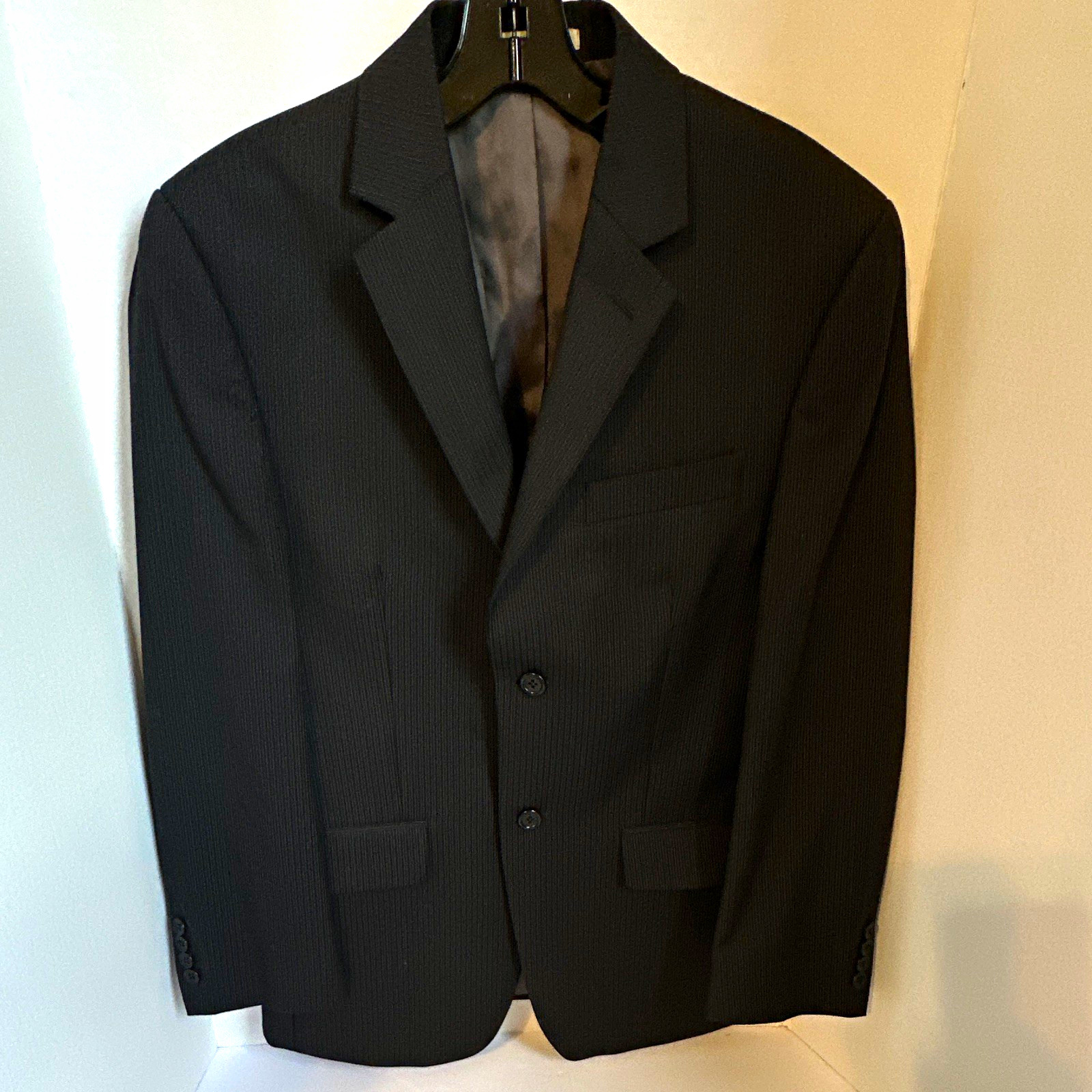 JOE Joseph Abboud Black Pinstripe Wool 2-Piece Suit 36S 32×28
