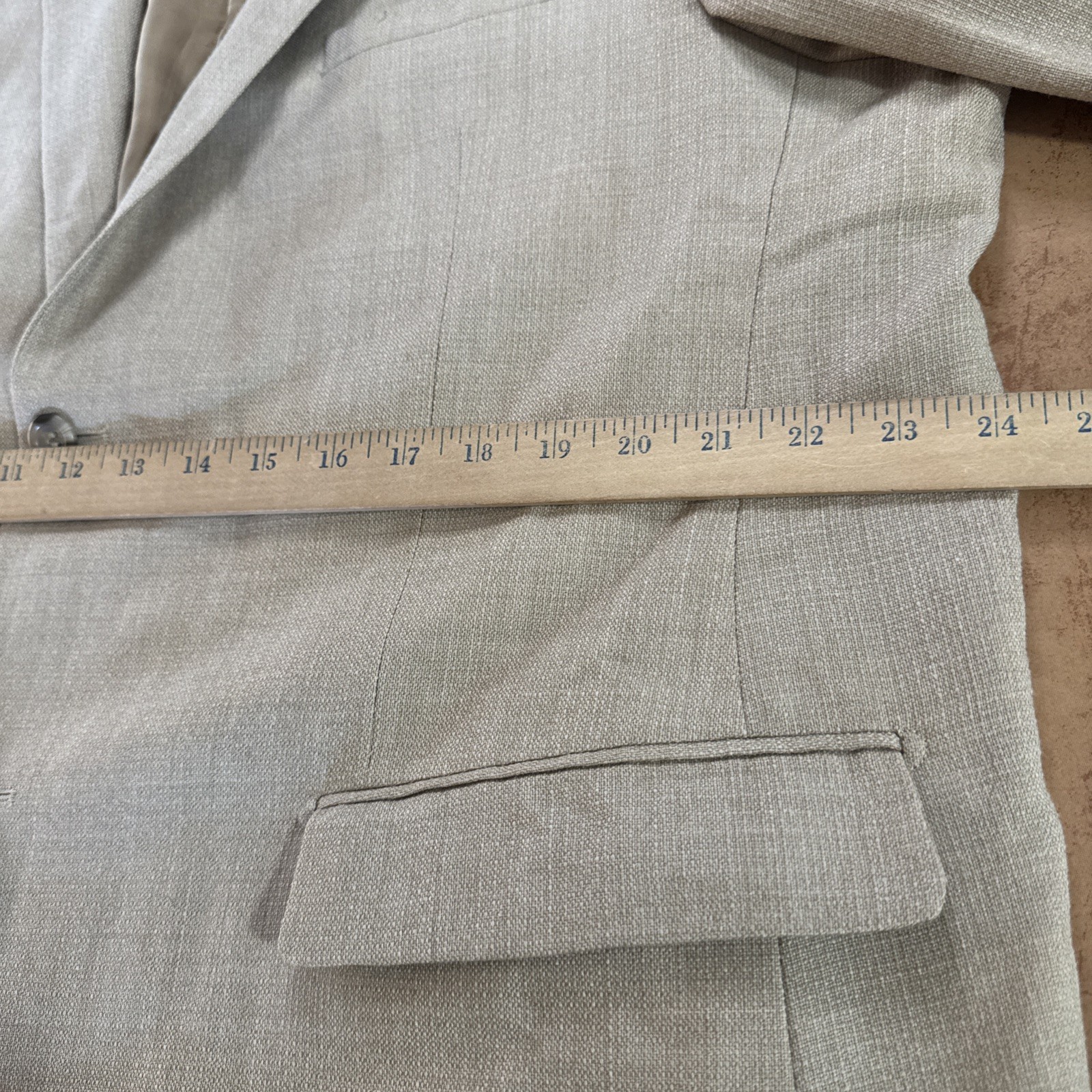 Pronto Moda Super 140’s Merino Wool Sand Brown Lana Lux Blazer Sz 48L Jacket