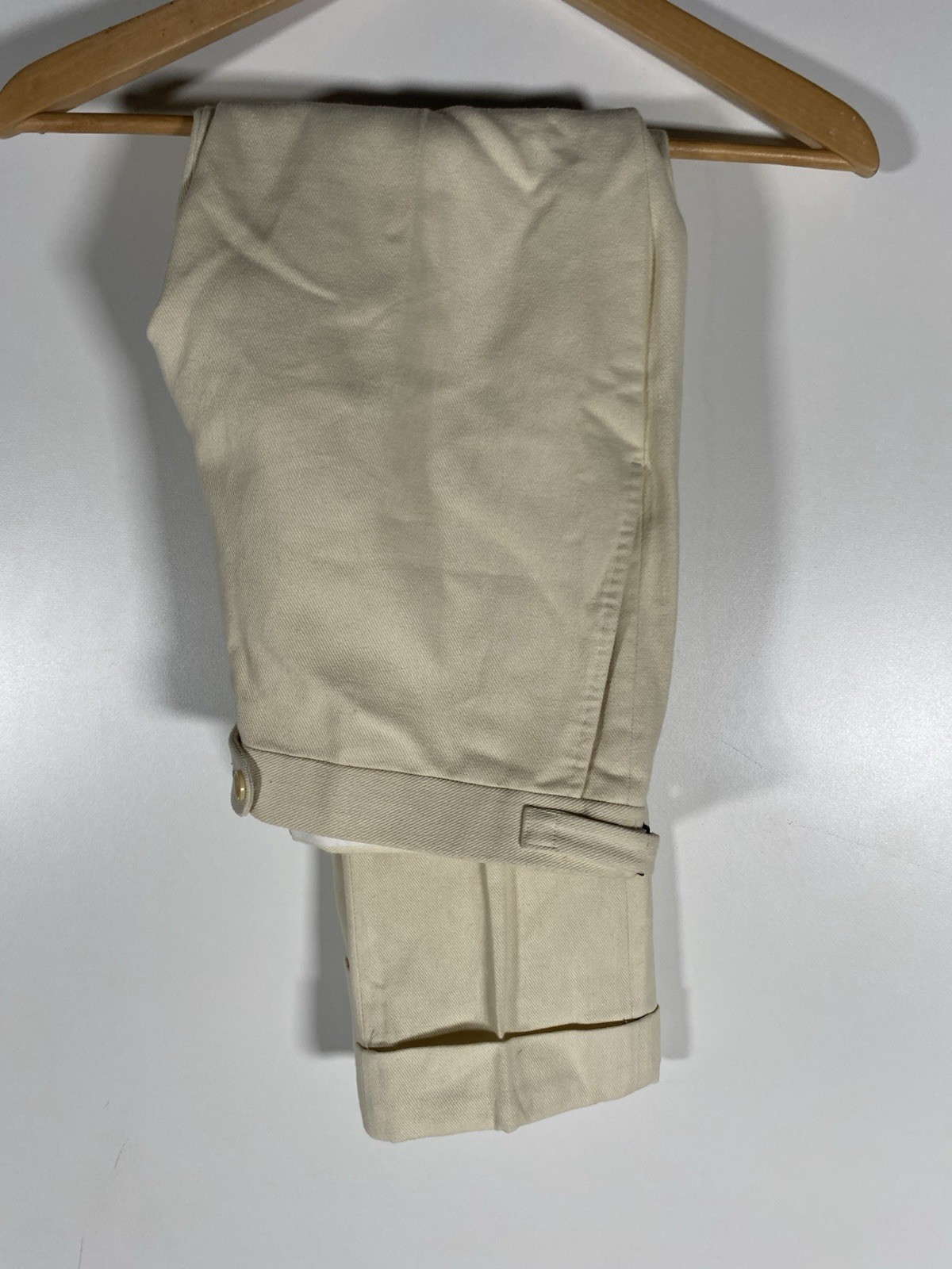 Bespoke Y2 36S W34 2 Peice Ivory Cream Denim Peak Lapel Suit Jacket Pants rrl