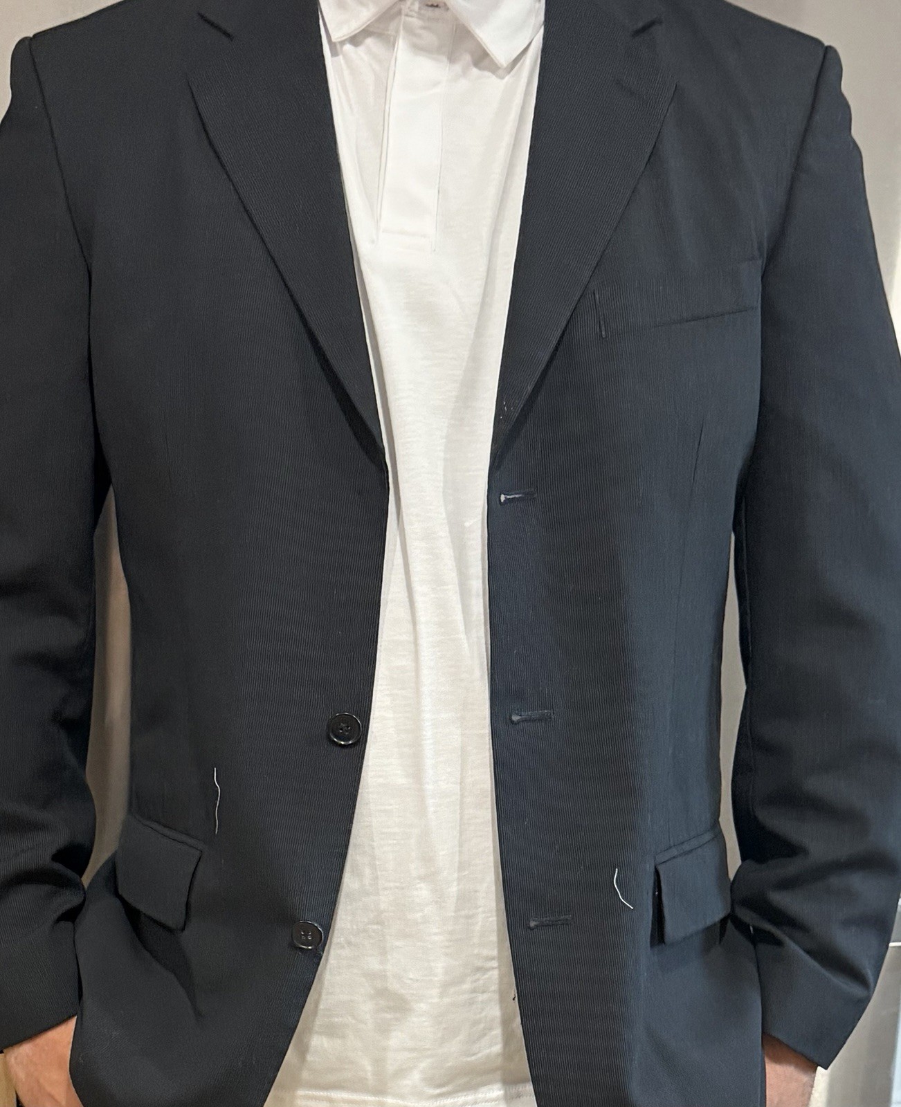 Black Colombian Blazer, Elegant Design, Needs Ironing, Profession Dry Clean Only