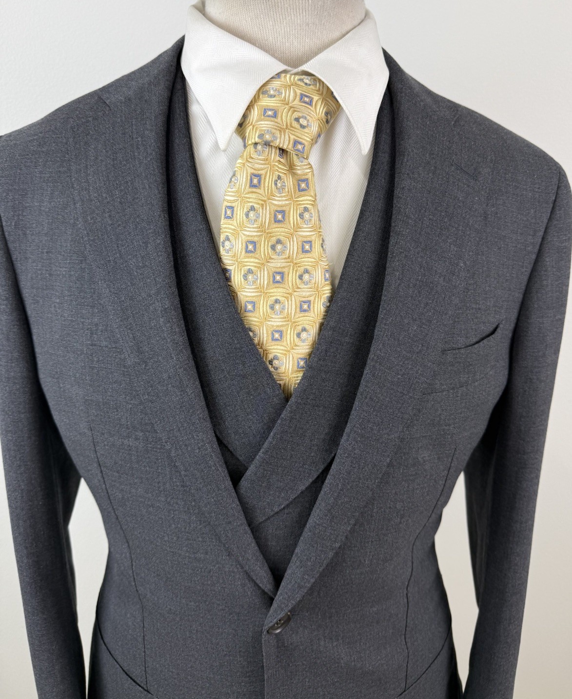 Suitsupply Havana Traveller Men’s Charcoal Birdseye Wool Blazer & Vest 42 L Slim