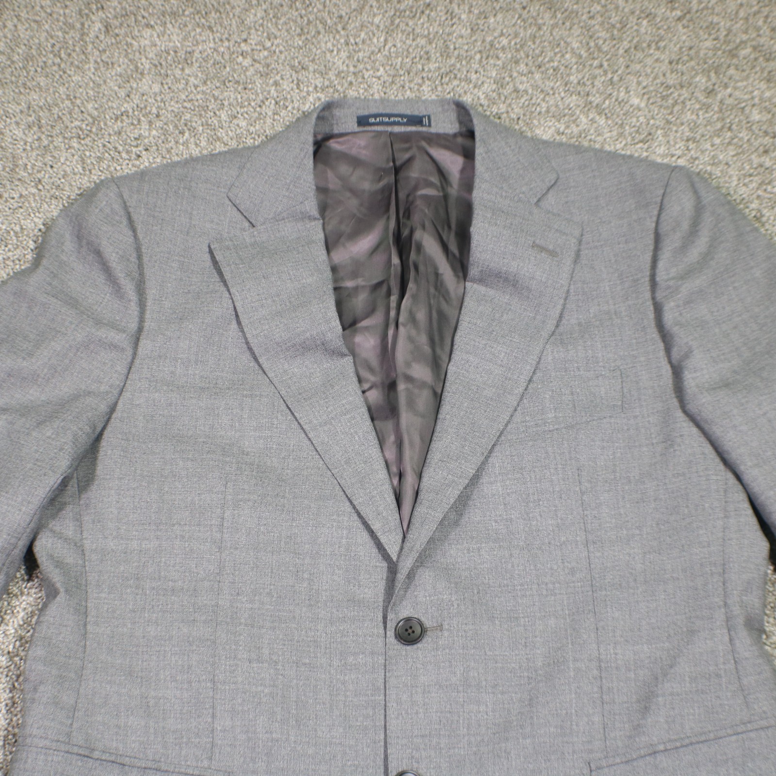 Suitsupply Lazio Mid Grey Blazer Suit Jacket 44 Slim Short VBC Wool Separate