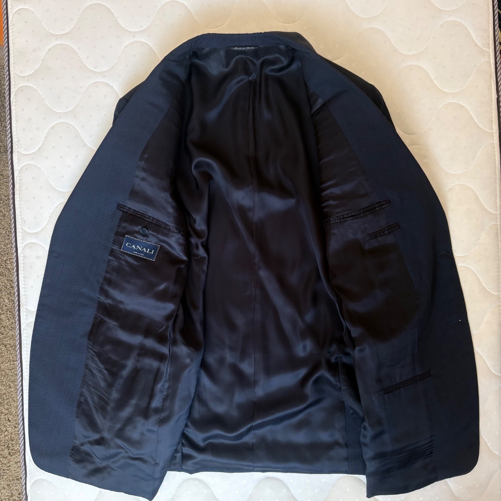 Canali Suit Set 56 L (46 US) Men’s Blazer Pants 36X32 100% Wool Blue Italy Made