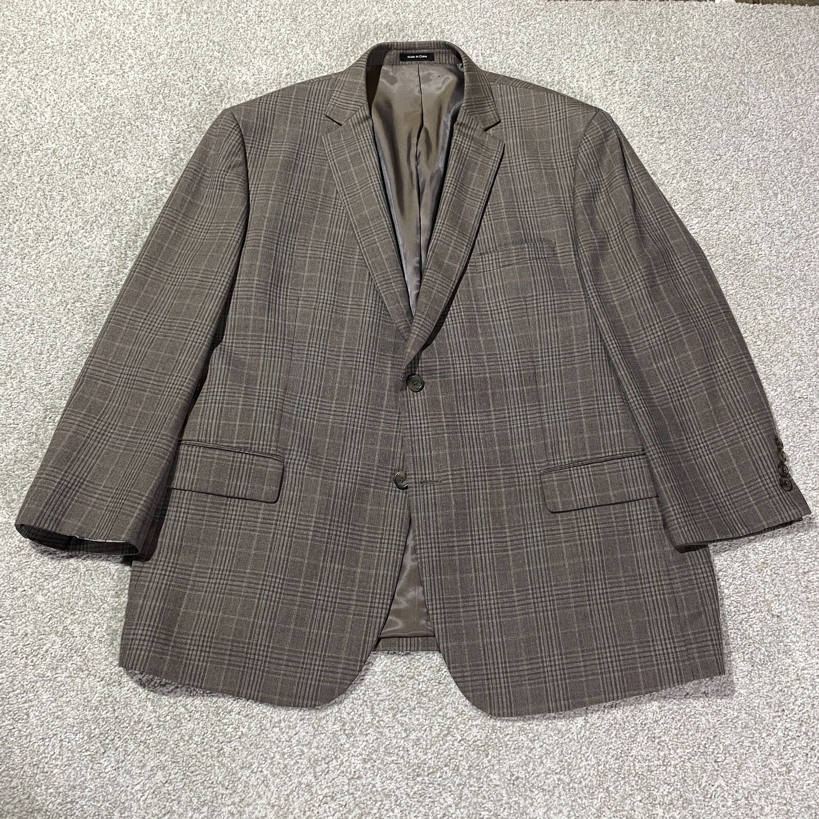 Pronto Uomo Platinum 100% Wool Sport Coat Gray Blue 48L *Sleeves Fit as a Short*