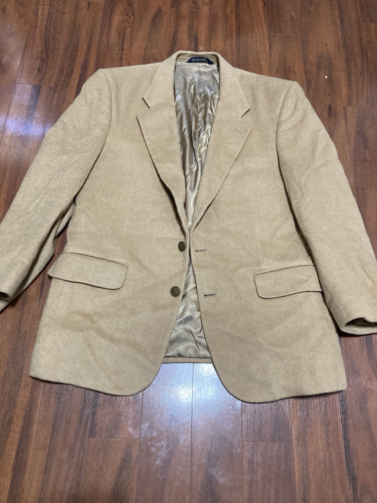 VINTAGE BURBERRYS BLAZER 100% CAMEL HAIR Made In USA Blazer XL