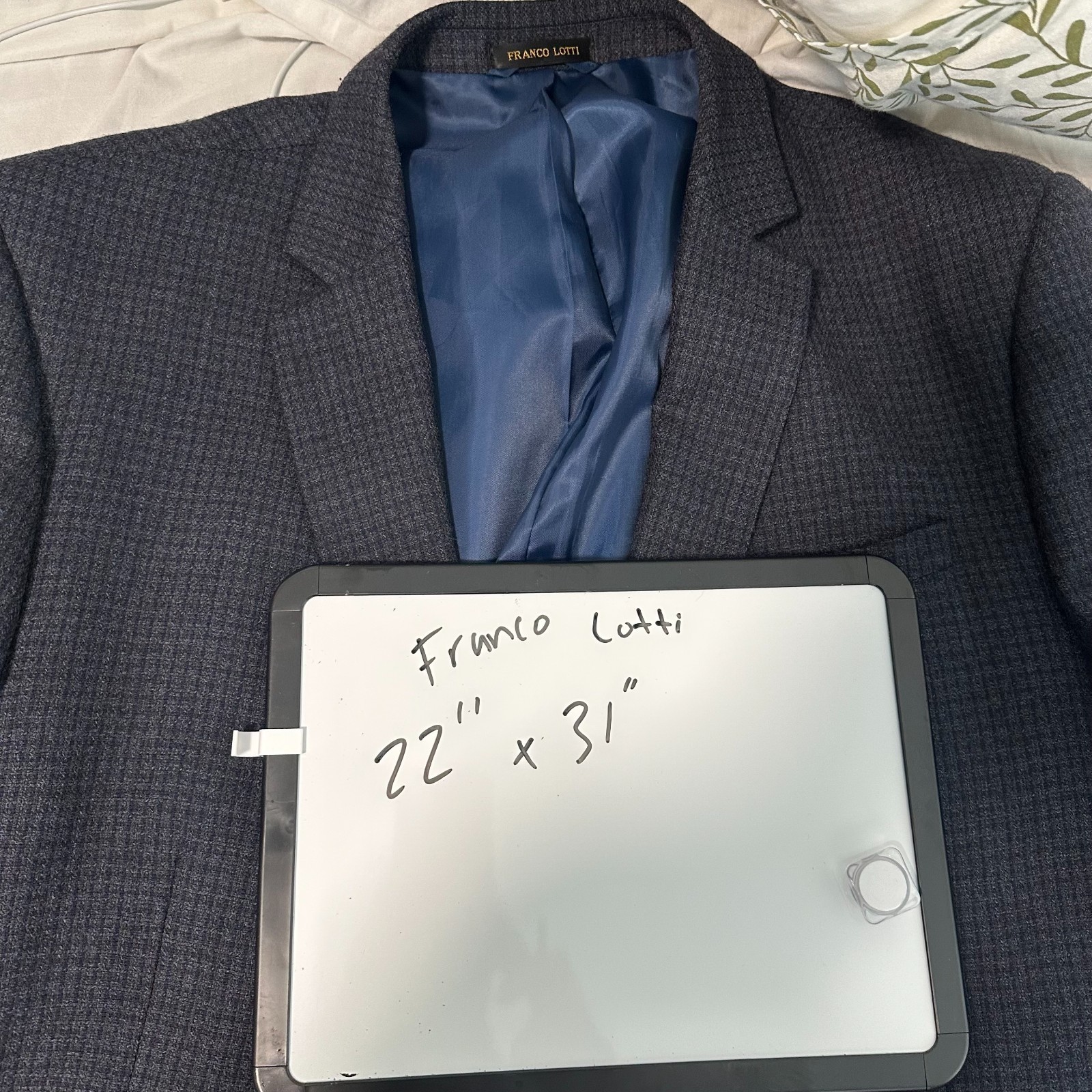 Franco Lotti 2 Button Long Sleeve Classic Jacket Sport Blazer Blue Size 22 × 31
