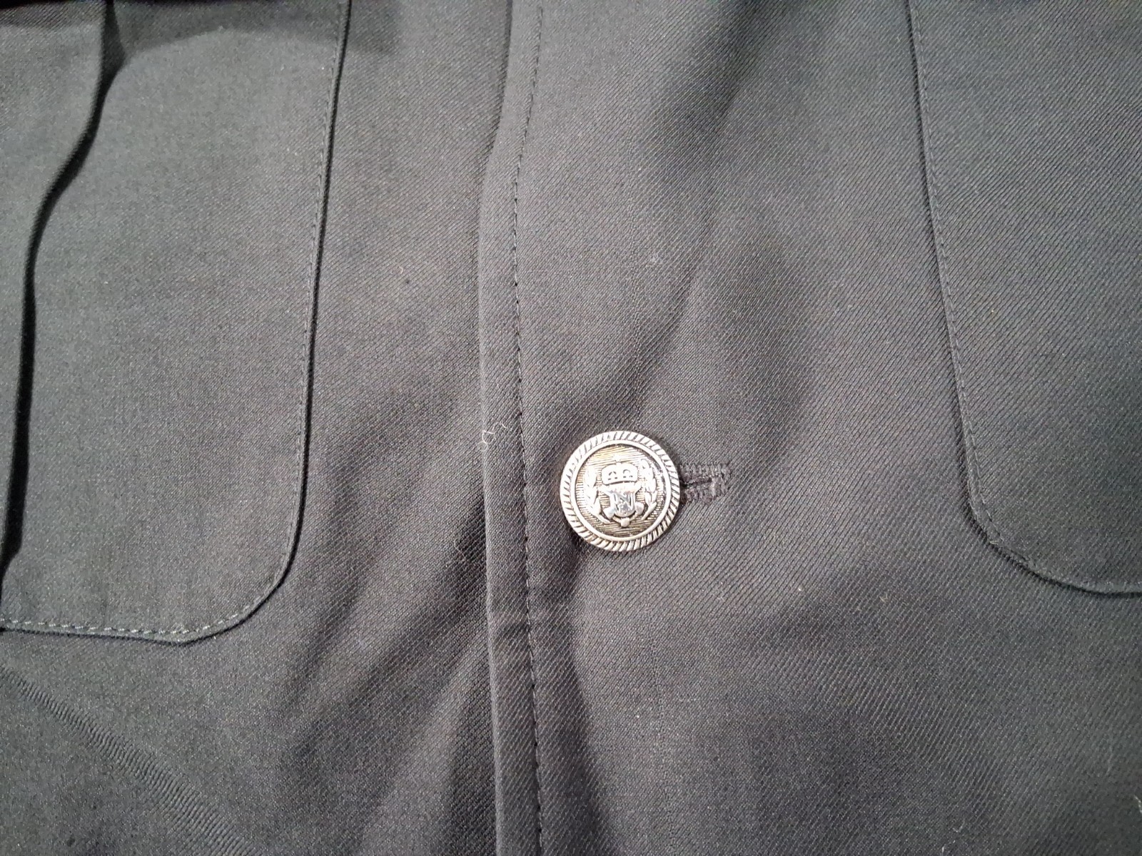 Inserch Mens Jacket XL Pants 38×26.5 Black Button Up Pockets Polyester Blend