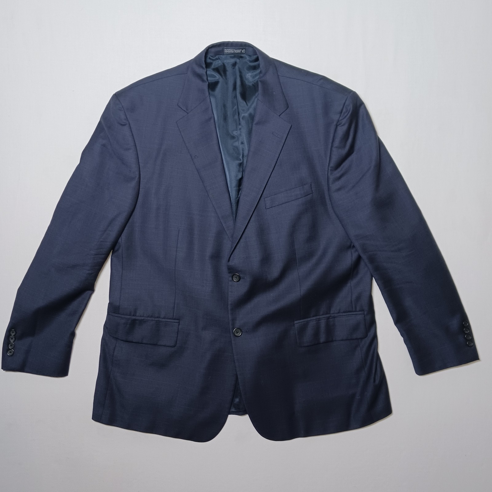 Nautica Mens Wool Sport Coat 46R Blue Windowpane