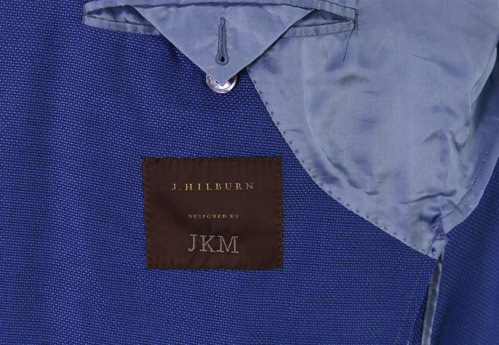 J. Hilburn Royal Blue Knit Woven Vitale Barberis Wool 2-Btn Blazer Jacket 44R