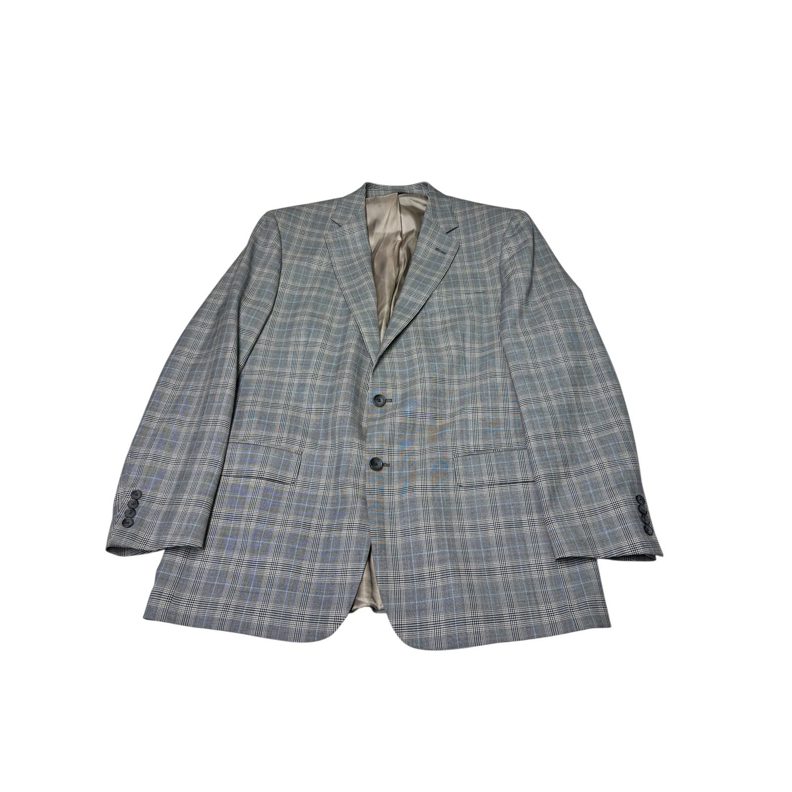 Brooks Brothers 346 Mens 44L Multiple Color Glen Plaid 100% Wool Blazer Sport