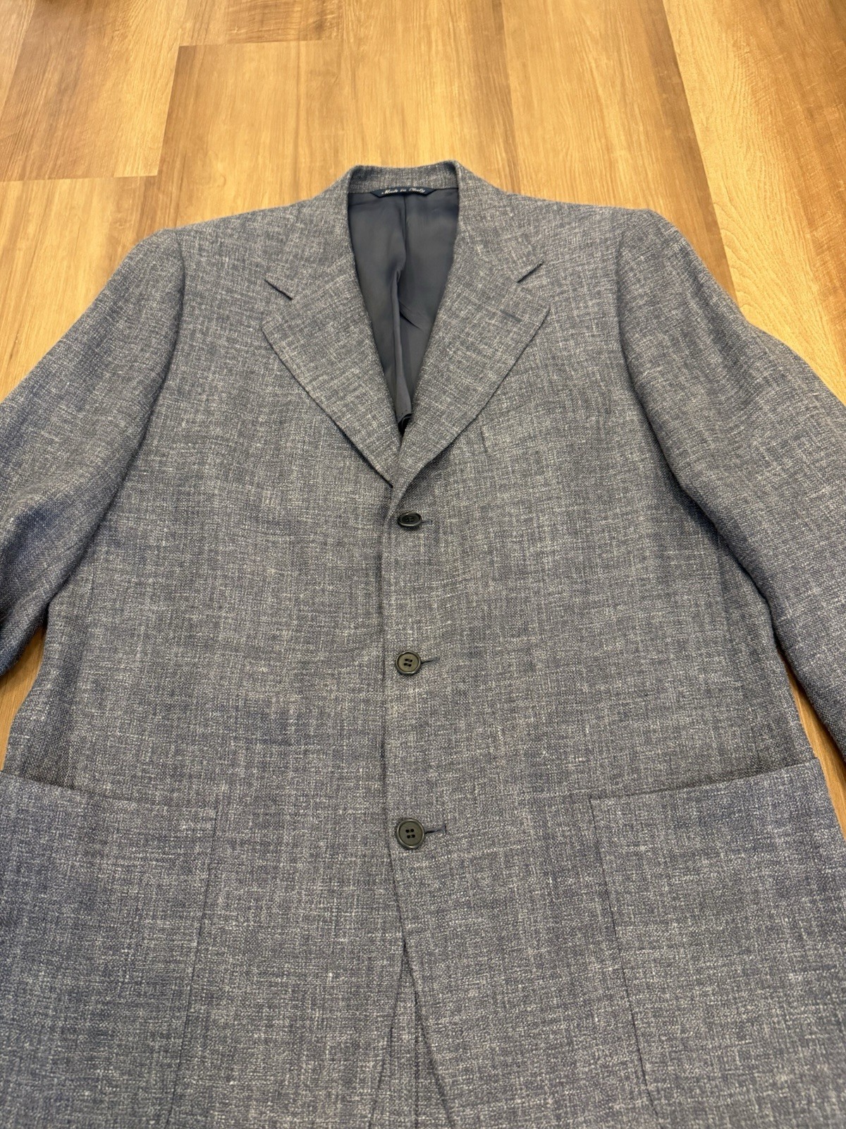 Canali Blue Silk Linen Wool Sport Coat Blazer 50R Italy 3 Button US 40R