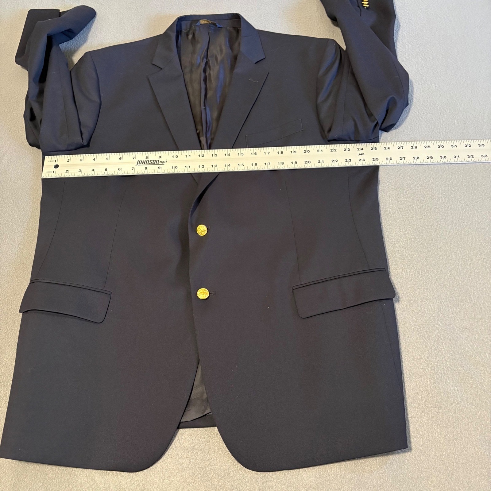 Brooks Brothers Blazer 50L Navy Blue Madison Fit Wool Gold Buttons Sport Coat