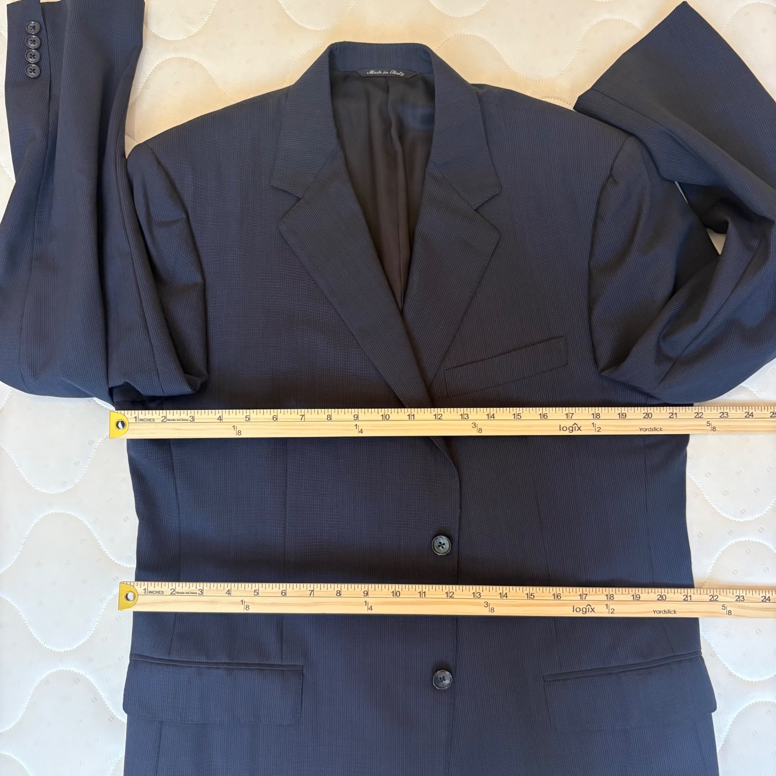 Canali Suit Set 56 L (46 US) Men’s Blazer Pants 36X32 100% Wool Blue Italy Made
