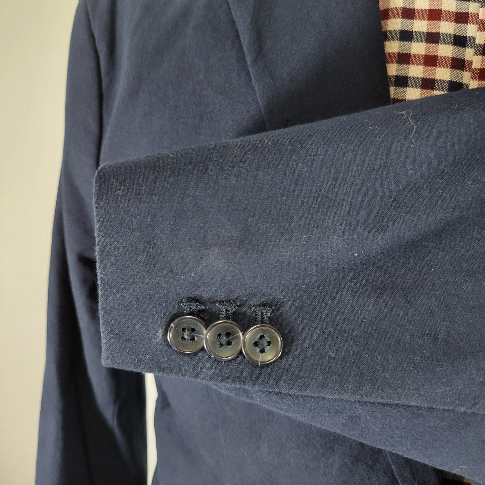 Old Navy Men’s Sport Coat Blazer Two Button Navy Blue Cotton Spandex Size LARGE
