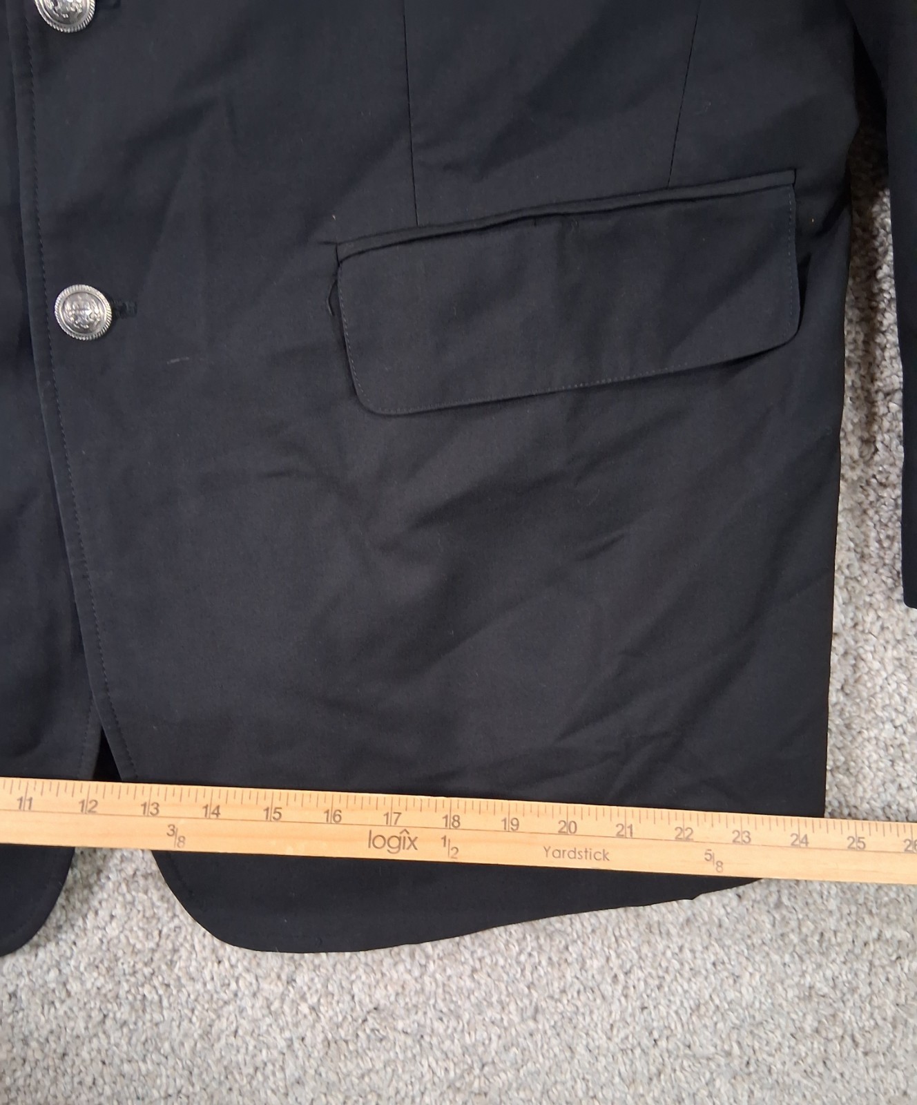 Inserch Mens Jacket XL Pants 38×26.5 Black Button Up Pockets Polyester Blend