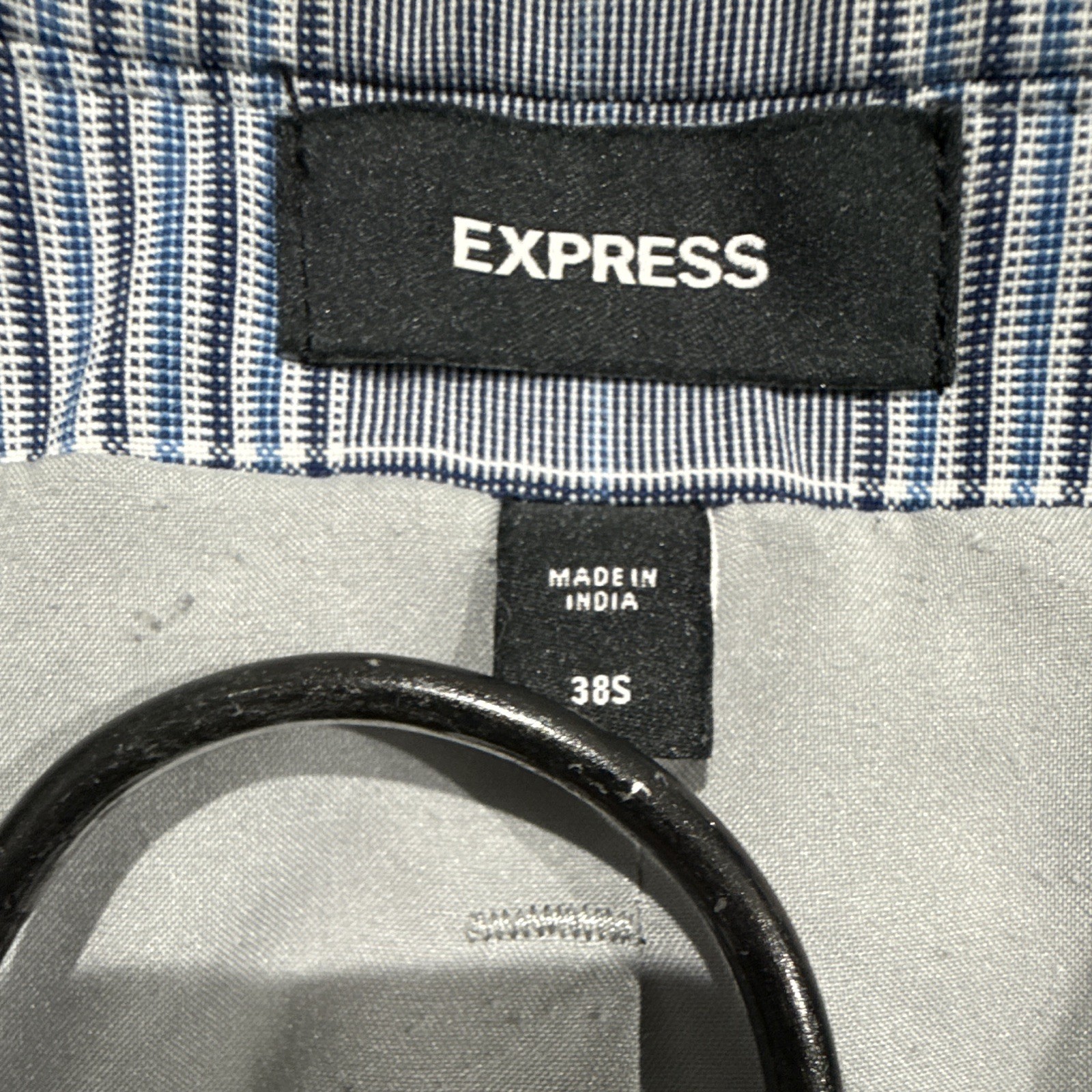 Express Men’s Extra-Slim Blue/Gray Plaid Two-Button Notch Lapel 38S