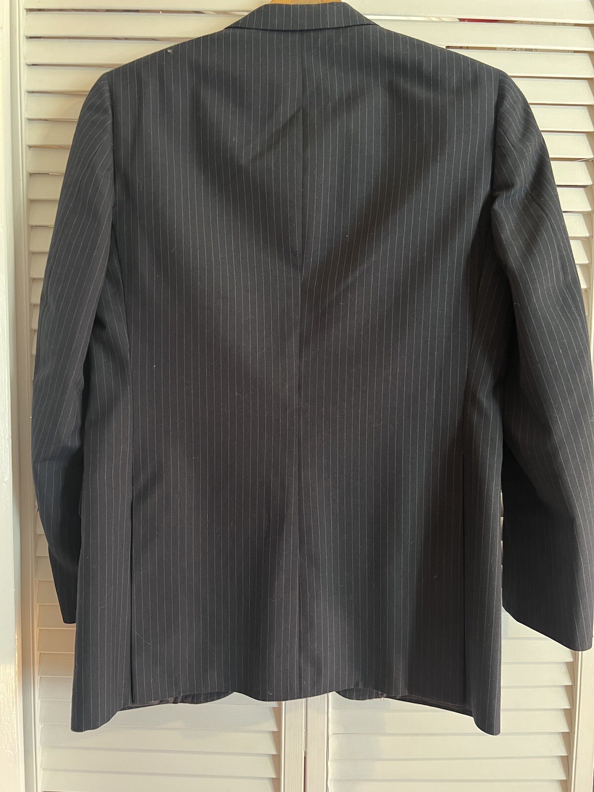 HALSTON Men’s Size 39 Blazer Sport Coat Suit Jacket Blue Striped Made In USA