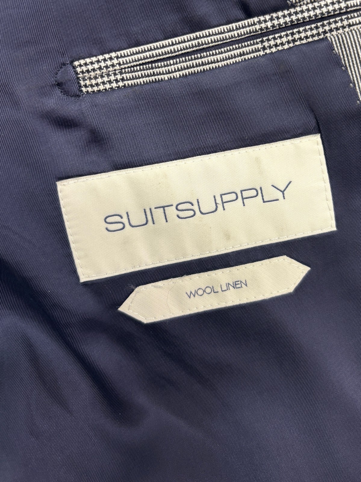 Suitsupply 40R Black White Plaid VBC Linen Wool Blazer Jacket Sport Suit Coat