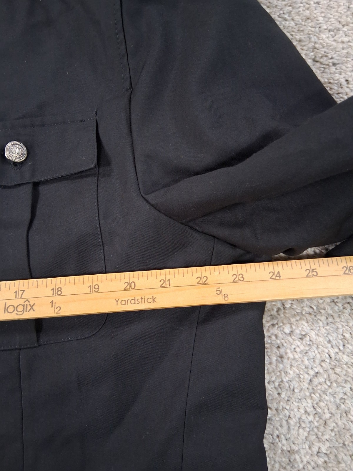 Inserch Mens Jacket XL Pants 38×26.5 Black Button Up Pockets Polyester Blend