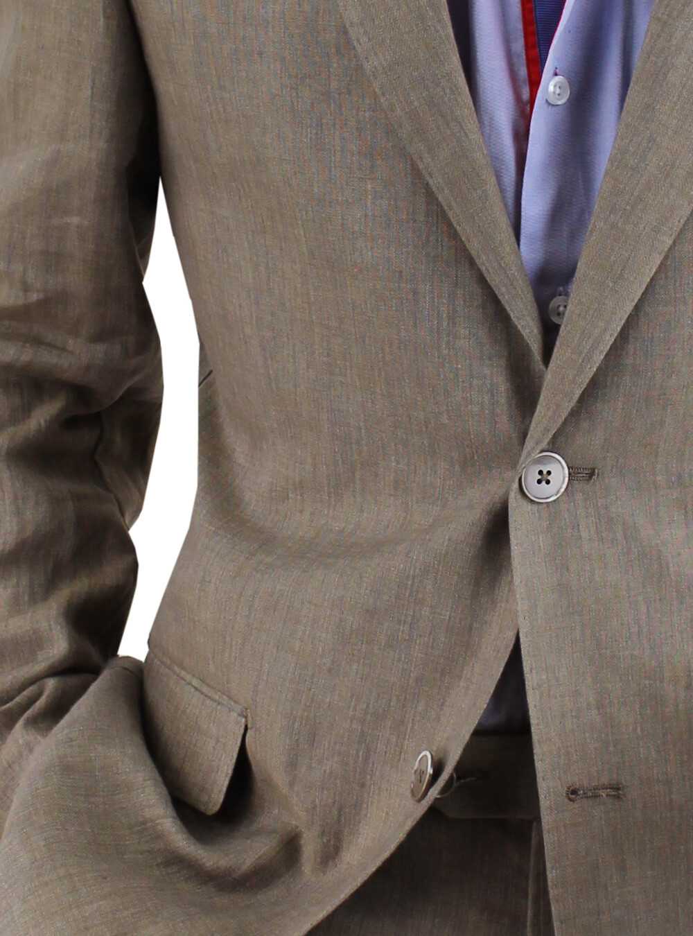 DTI BB Signature Italian Mens 2 Button Linen Suit Modern Fit Jacket Plain
