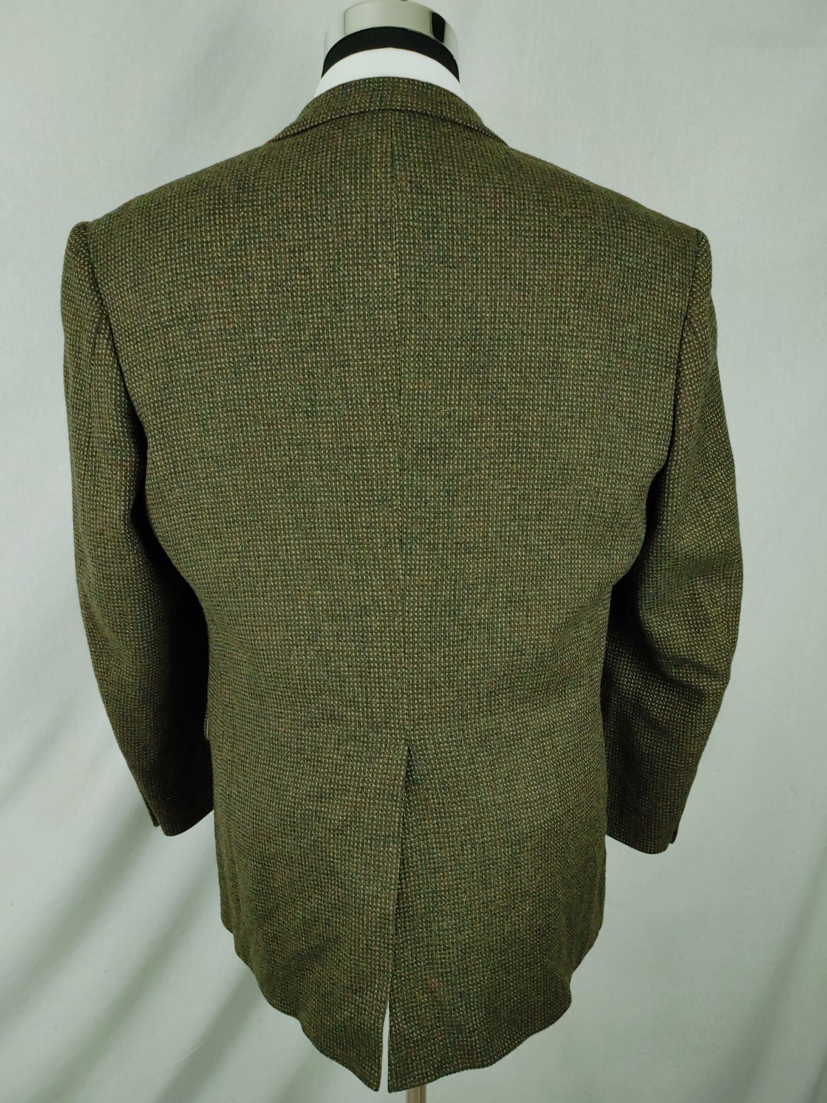 Lands End Mens 40/42R Tweed Wool Blazer Brown Green Sport Coat Jacket