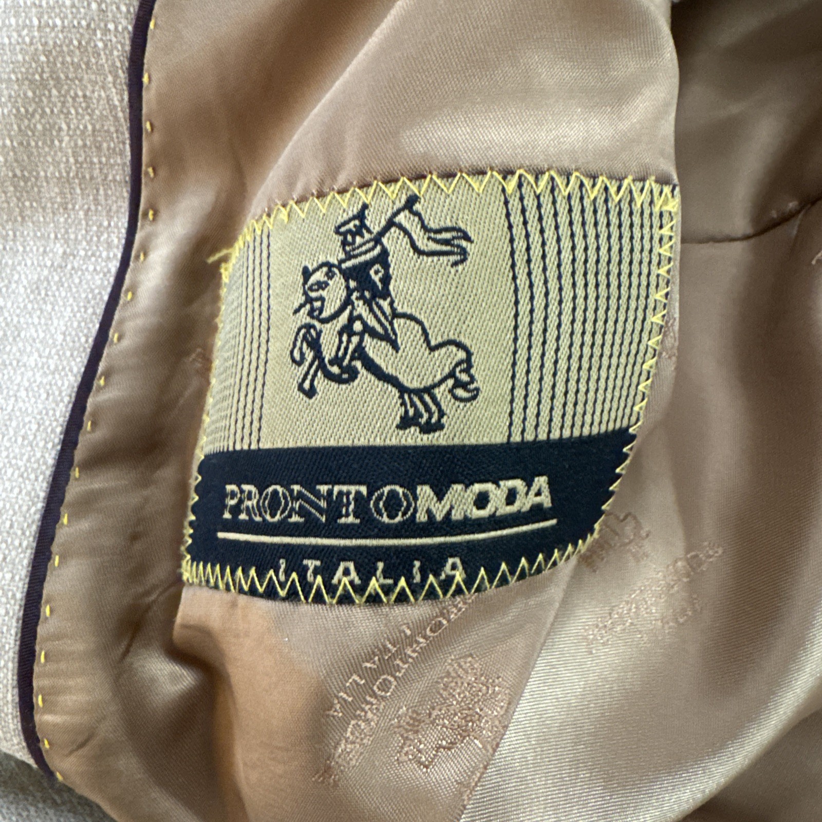 Pronto Moda Super 140’s Merino Wool Sand Brown Lana Lux Blazer Sz 48L Jacket