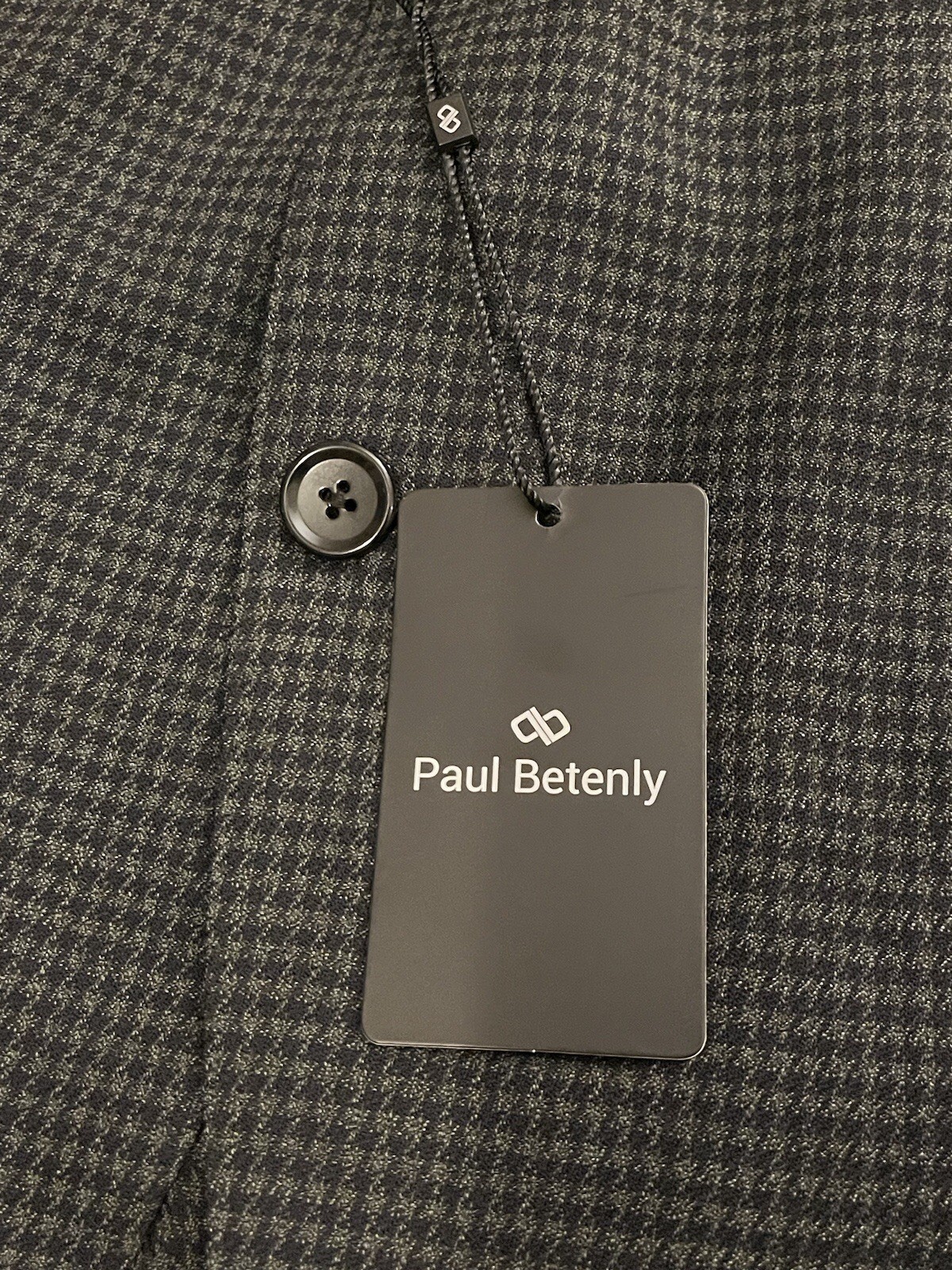 NWT Paul Betenly 44L Kevin Sport Coat Navy Olive Plaid Filarte Wool Stretch