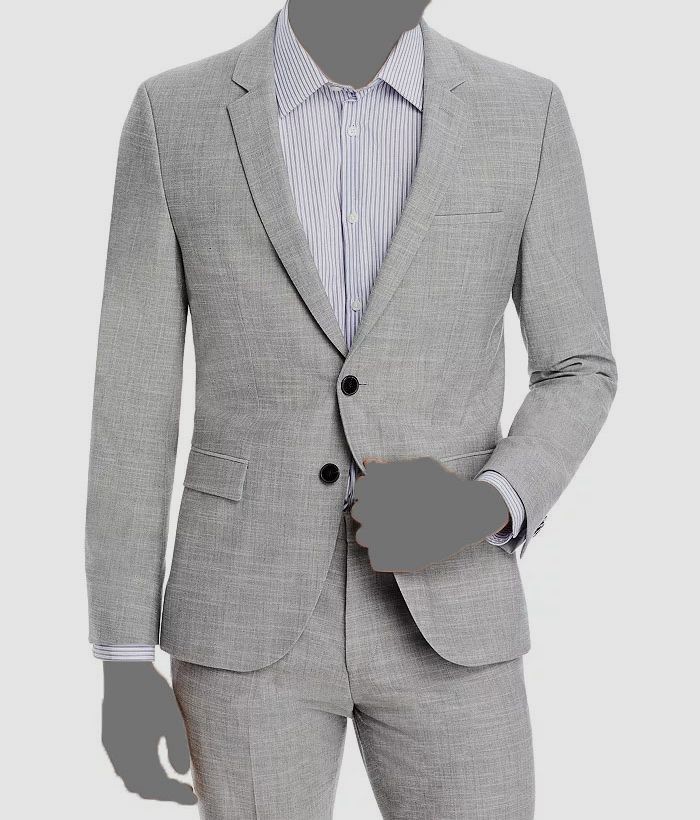 Hugo Boss Men’s Gray Arti Melange Solid Extra Slim Fit Suit Jacket Size 42R