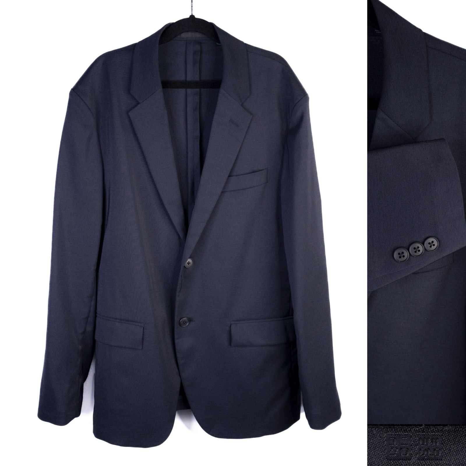 Uniqlo Blazer Men XS (36S) Solid Black Unstructured Unlined Polyester Jacket