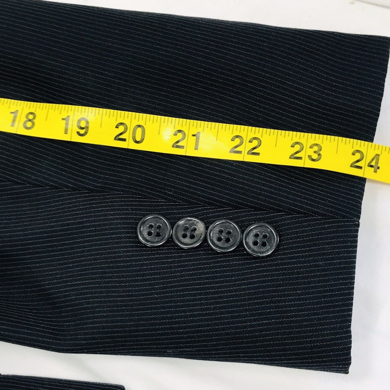 Jos A Bank Signature Chalk Stripe Sport Coat Wool Black 42 Mens Academia Preppy