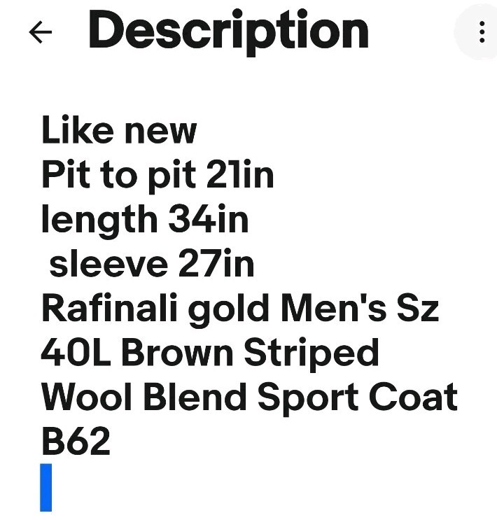 Rafinali gold Mens Sz 40L Brown Striped Wool Blend Sport Coat R4