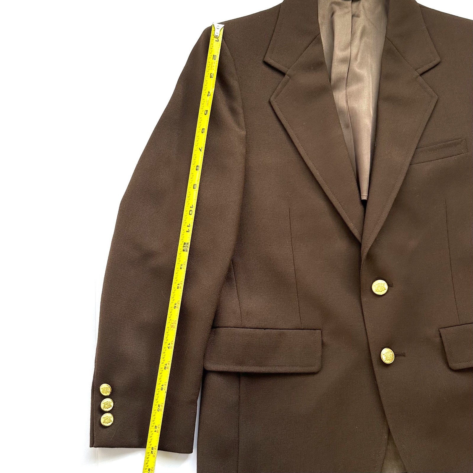 VINTAGE Palm Beach Sport Coat Blazer Jacket Hopsack Brown SM Boys Retro Preppy