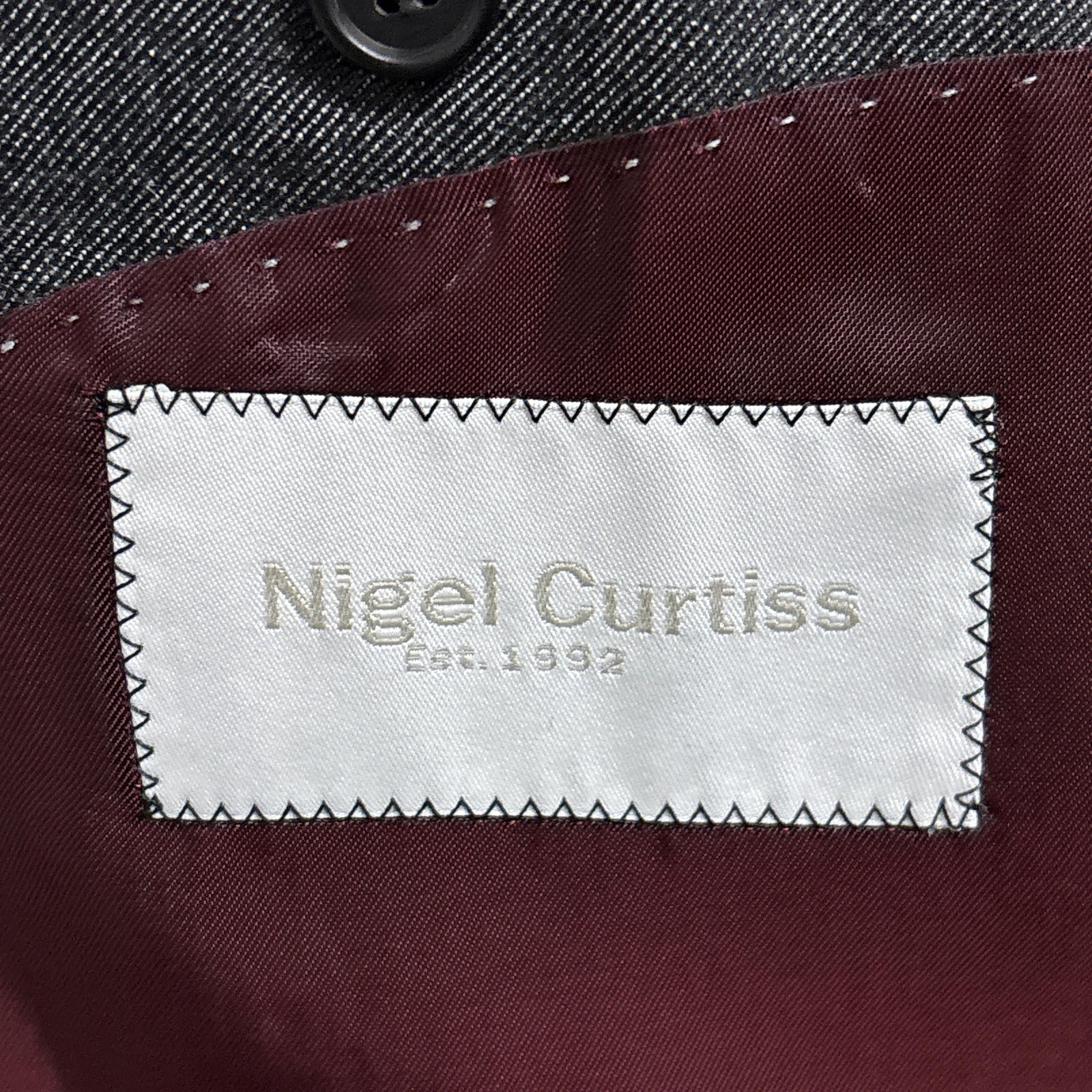 Nigel Curtiss Sport Coat 38R Gray Cashmere Blazer Custom Italy IT48 40R Slim Fit