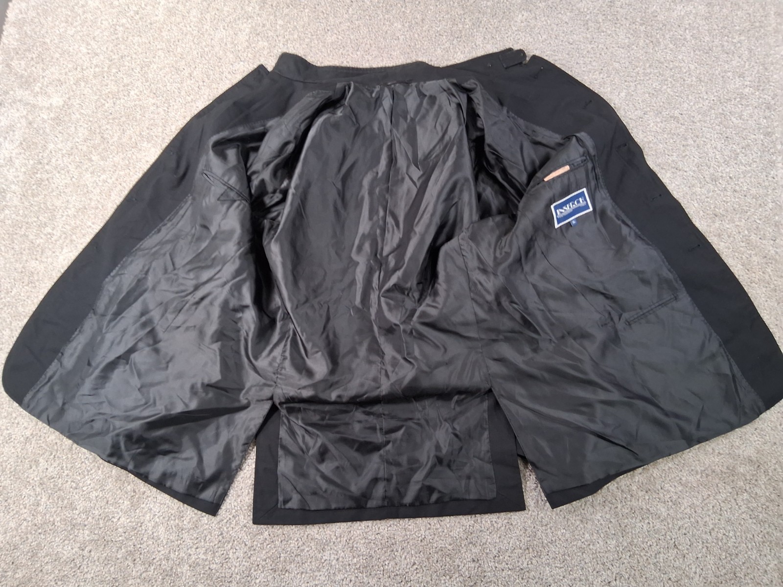 Inserch Mens Jacket XL Pants 38×26.5 Black Button Up Pockets Polyester Blend