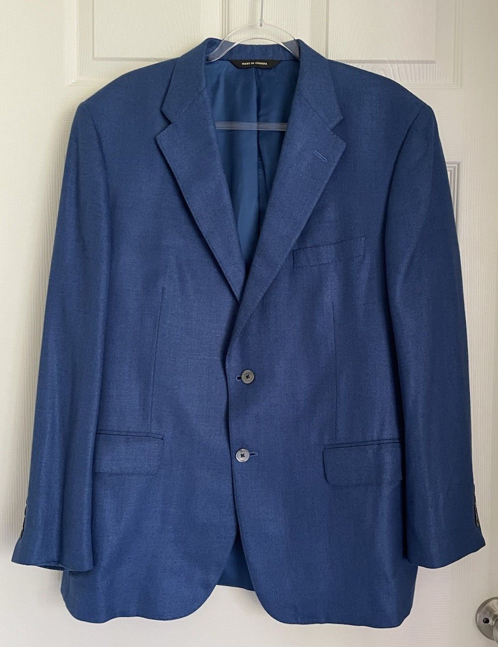 Heritage Gold Rayon Made From Bamboo Soft Sport Coat Blazer Vibrant Blue Sz 44 R